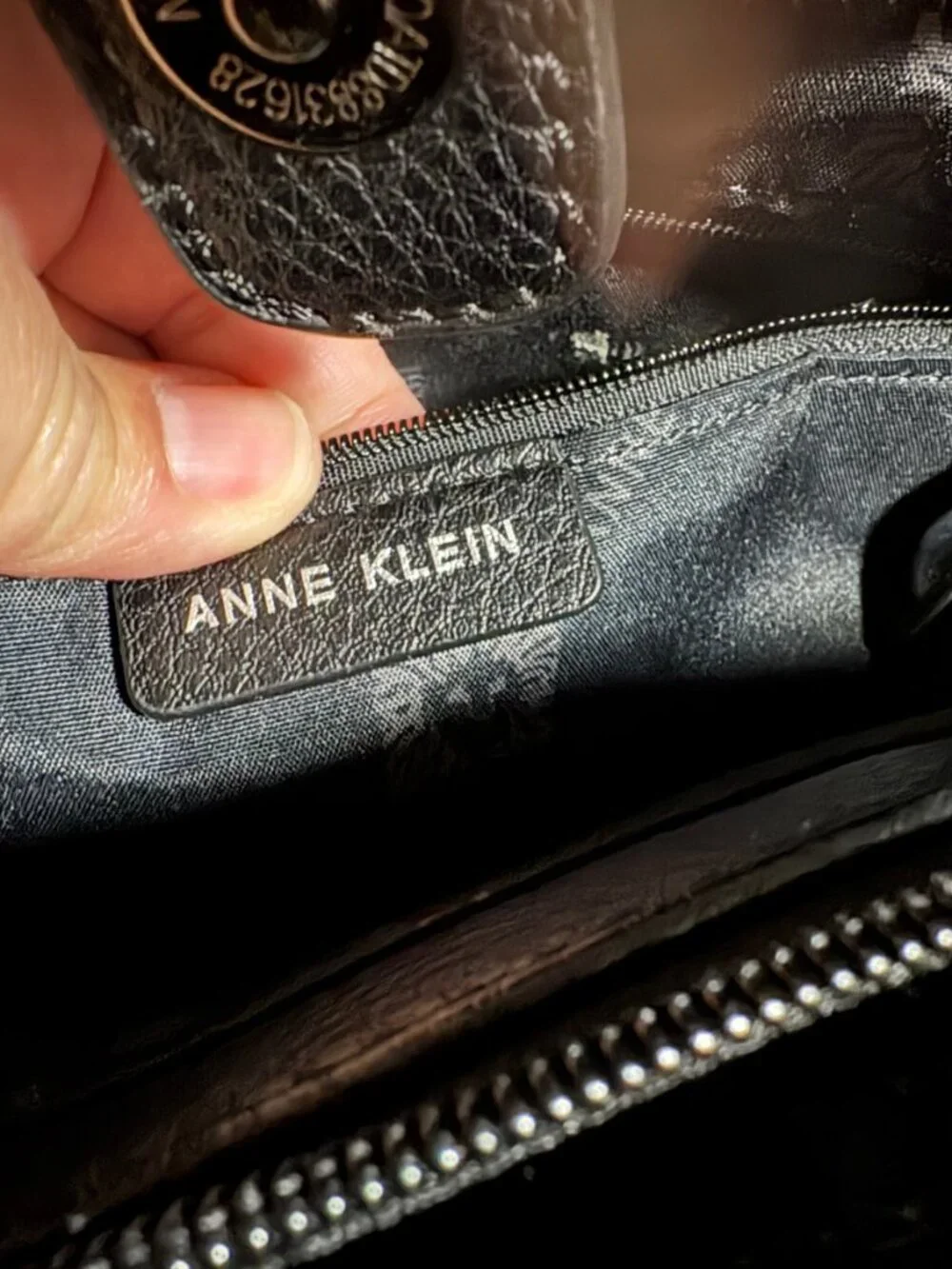 Anne Klein Snake Print Tote Bag Black White Python Embossed Mob Wife Chic